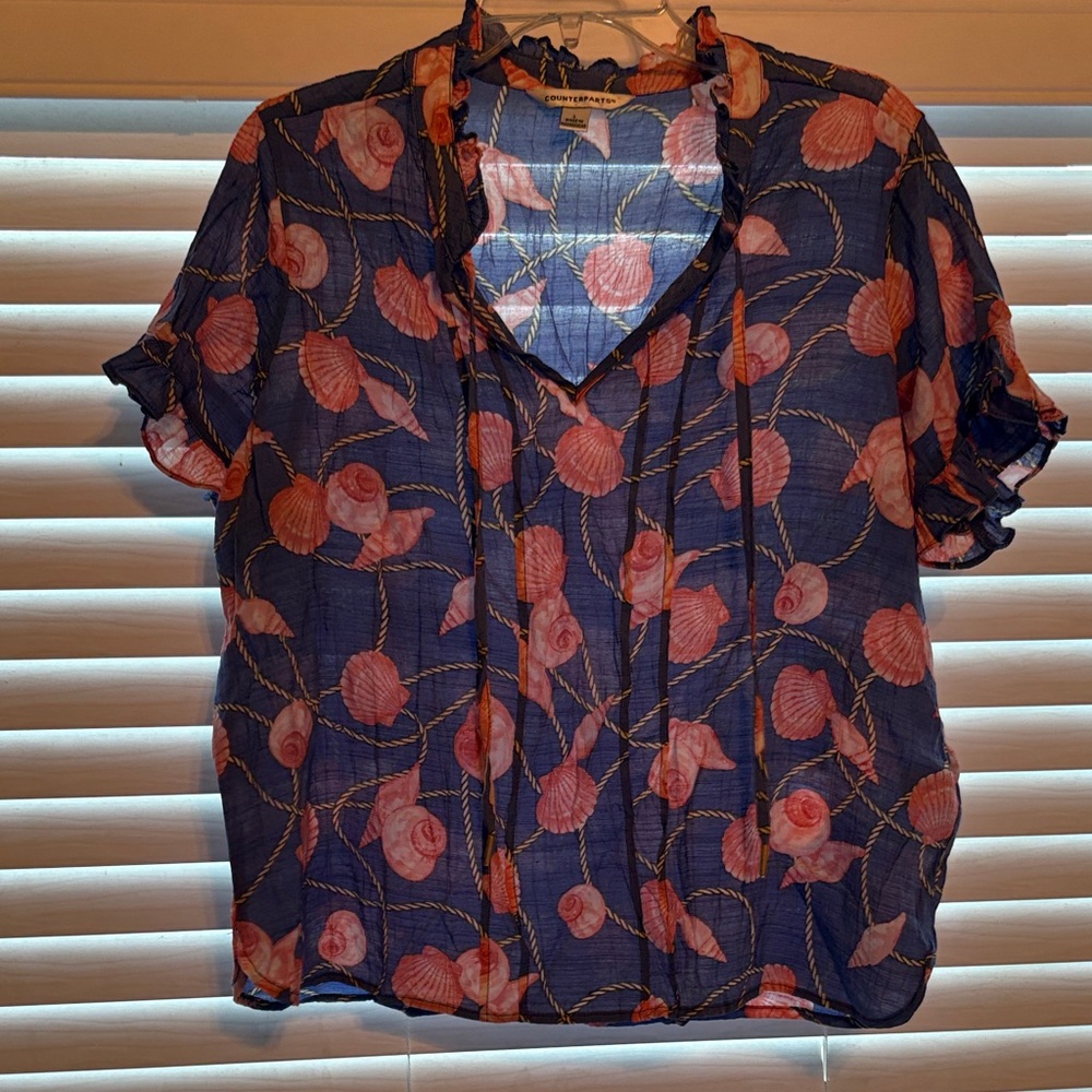 Counterparts Blue and Pink Floral Blouse